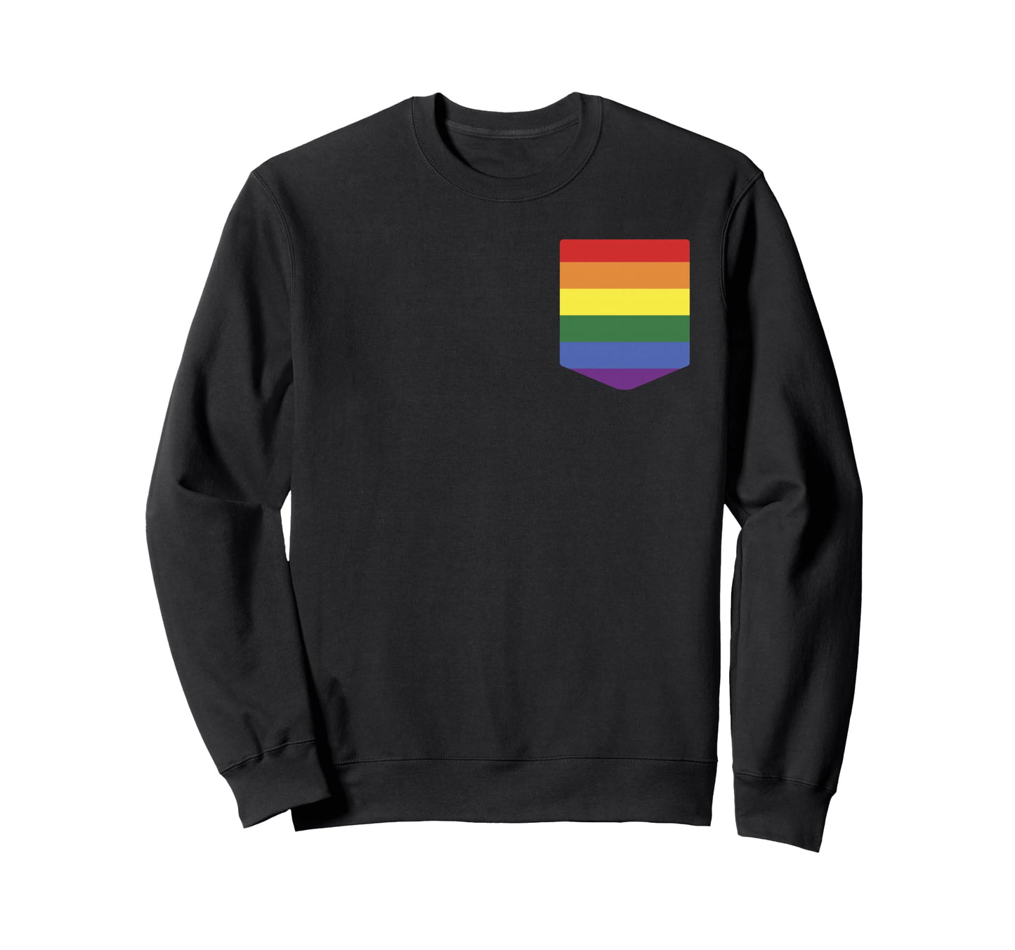 Pocket Rainbow Flag Gay Pride Lgbt Sweatshirt - Trendy Graphic Unisex - T-Shirt, Sweatshirt, Hoodie