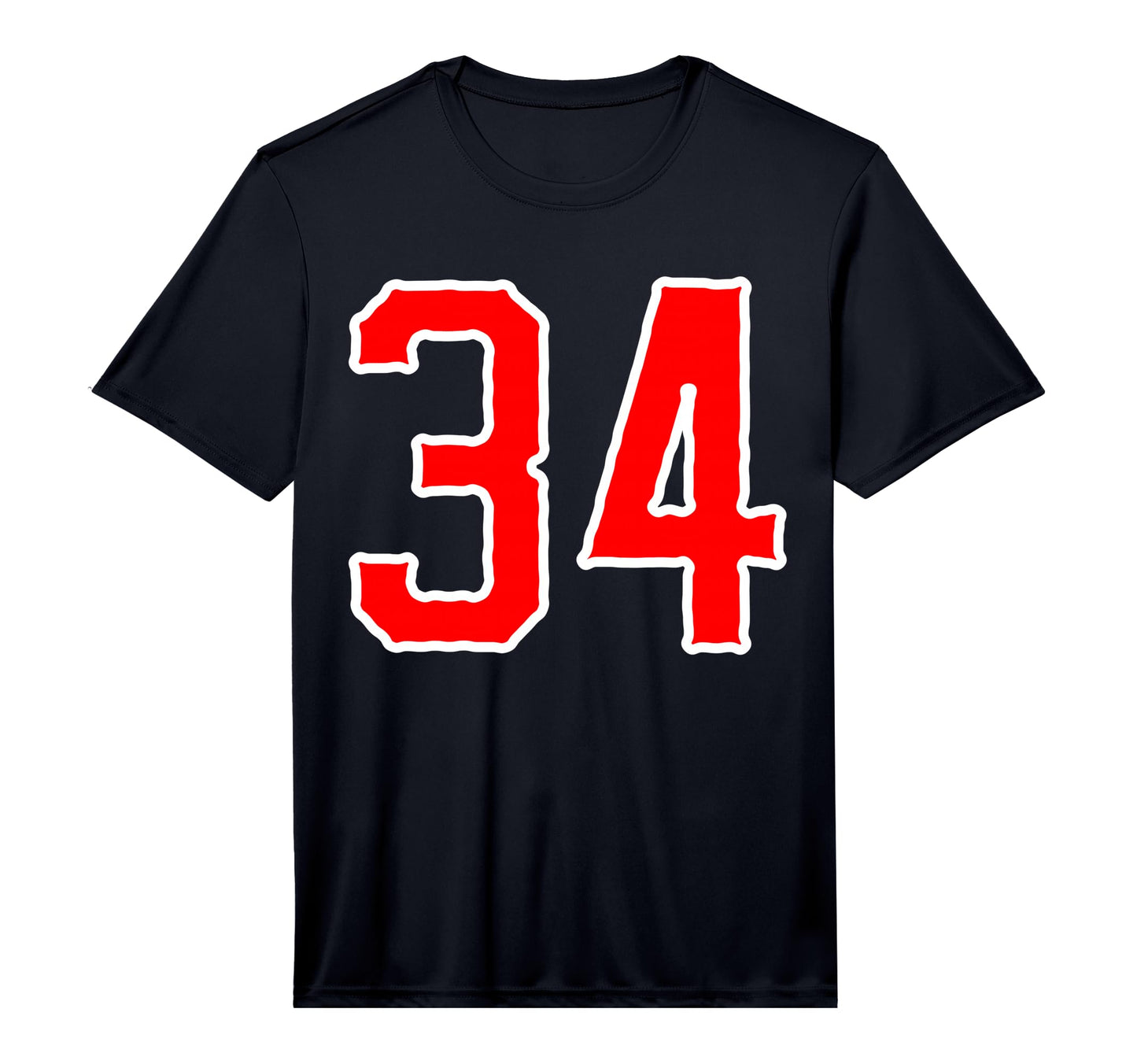 Jersey 34 White Red Sports Team T-Shirt - Custom Art Print for Adults - T-Shirt, Sweatshirt, Hoodie