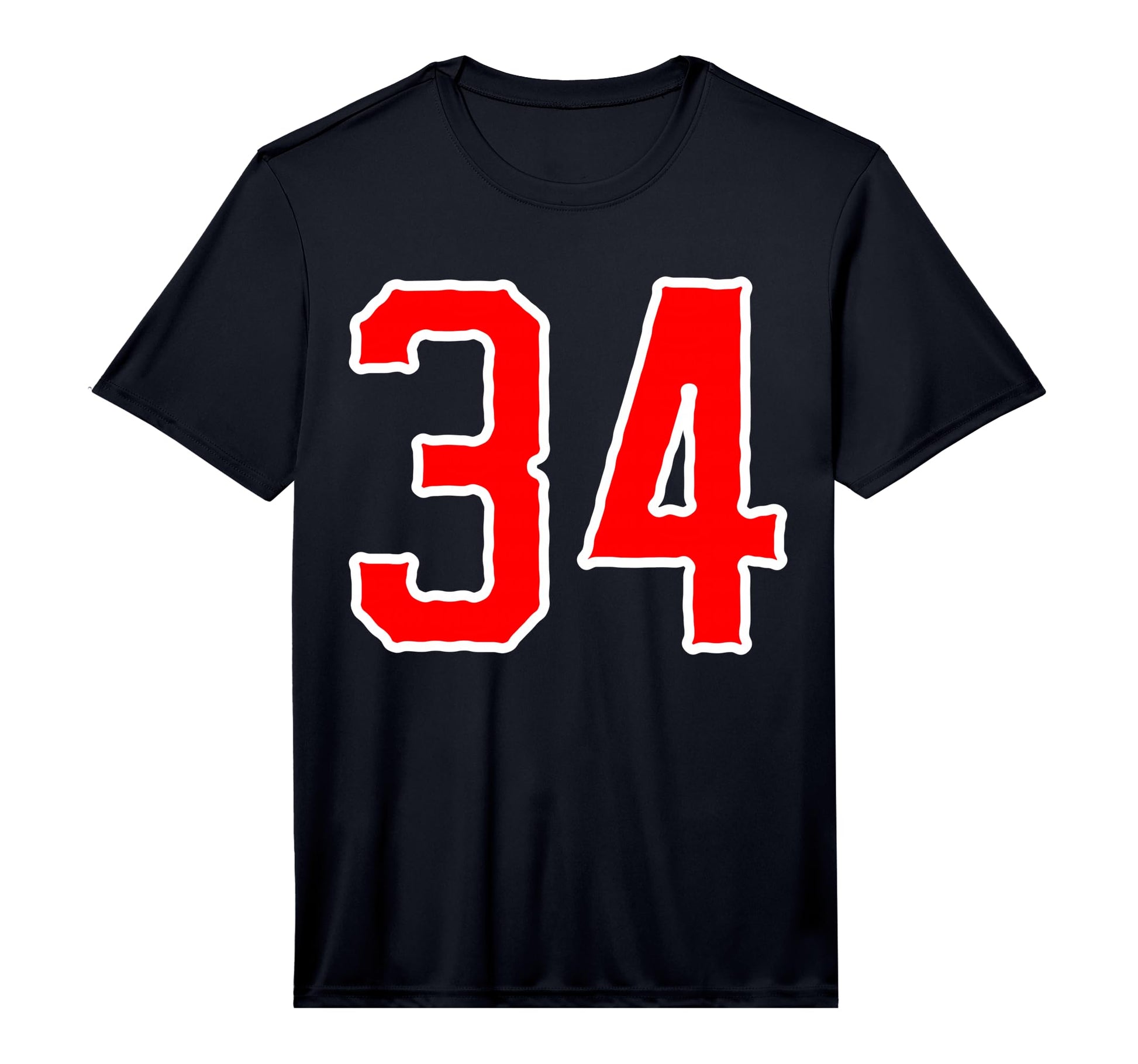 Jersey 34 White Red Sports Team T-Shirt - Custom Art Print for Adults - T-Shirt, Sweatshirt, Hoodie