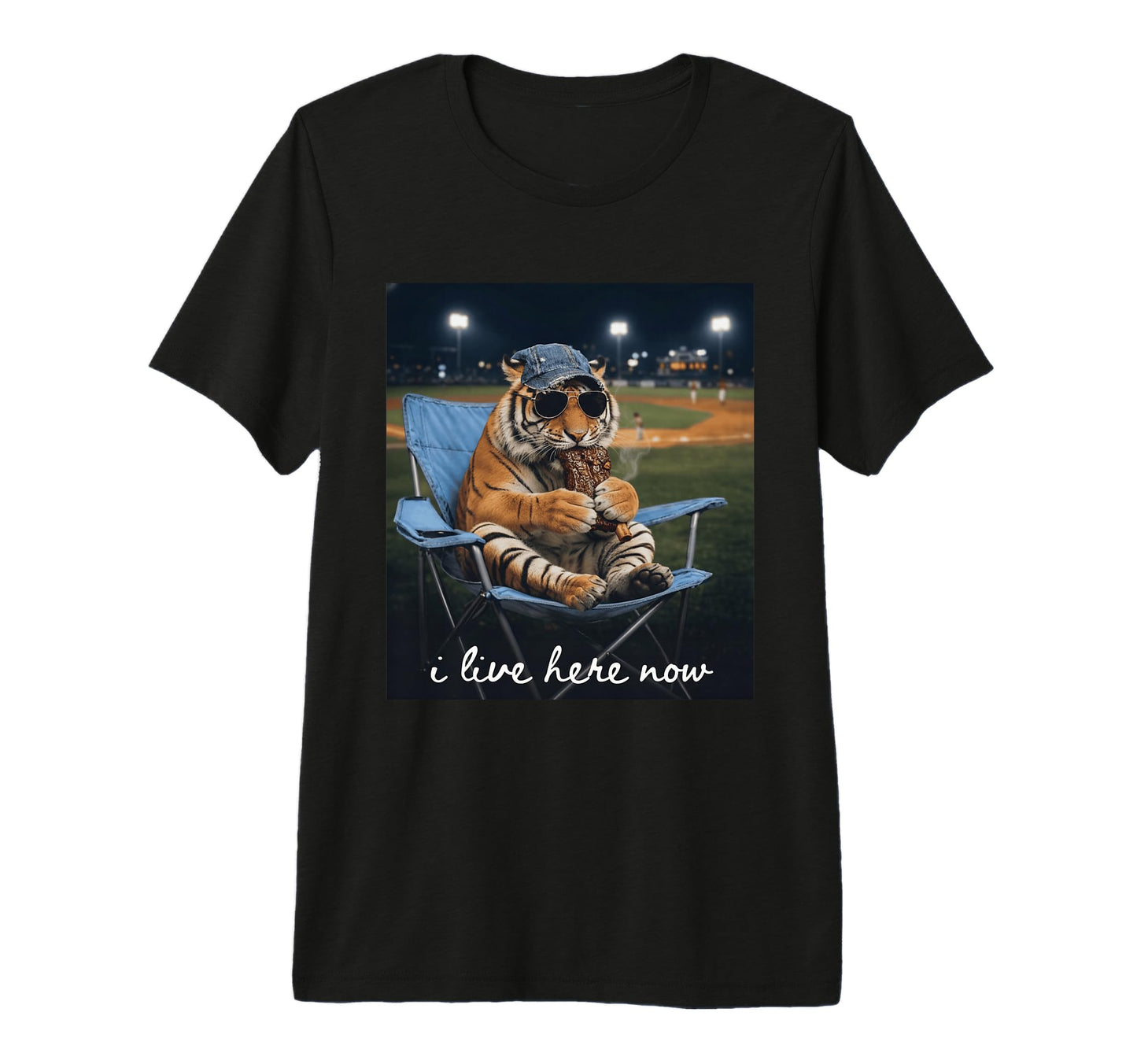 Funny Baseball Mom I Live Here Now T-Shirt - Graphic Print for Adults - T-Shirt, Sweatshirt, Hoodie