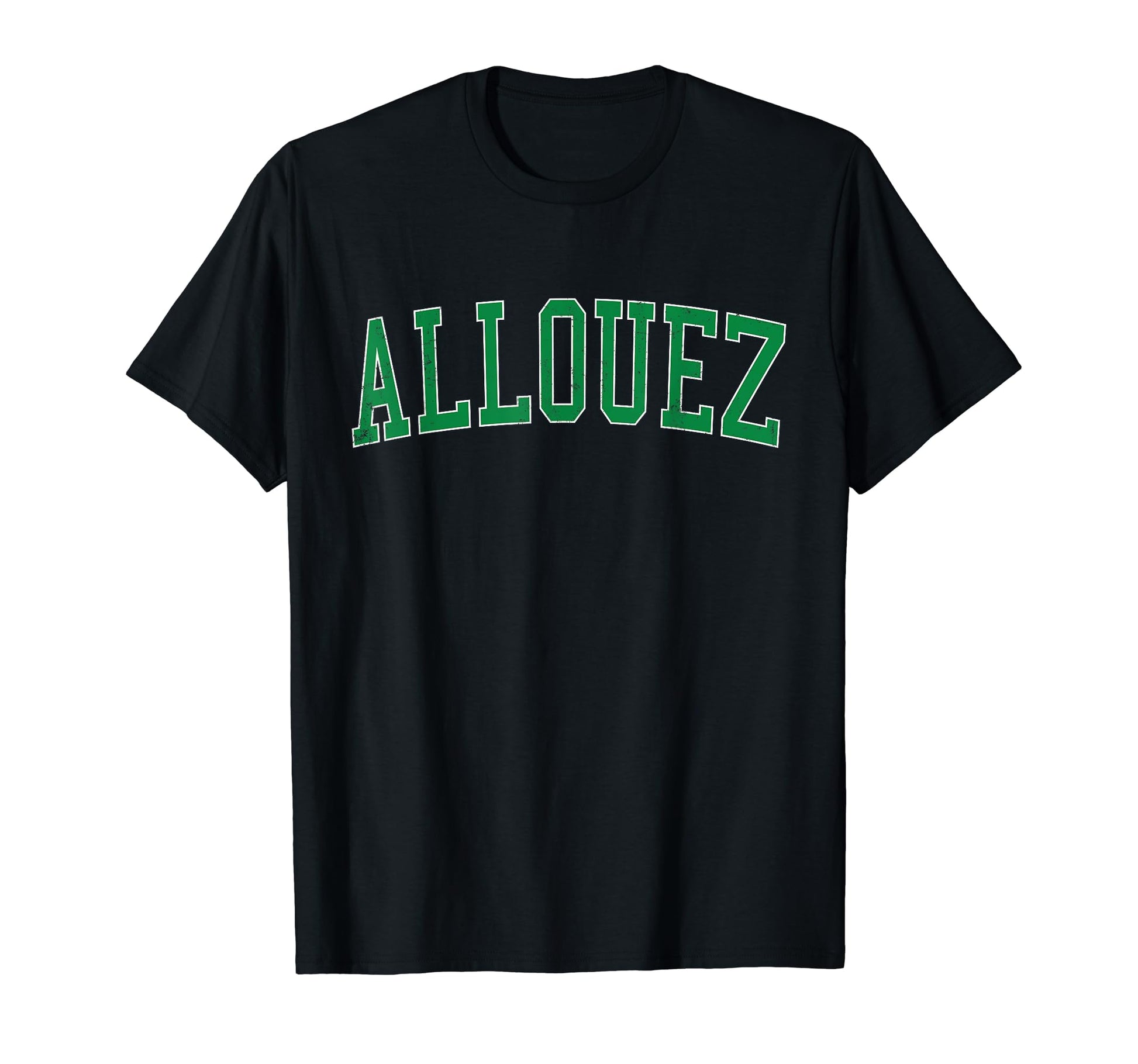 Allouez Wi Distressed Green Varsity T-Shirt - Novelty Apparel Men Women - T-Shirt, Sweatshirt, Hoodie