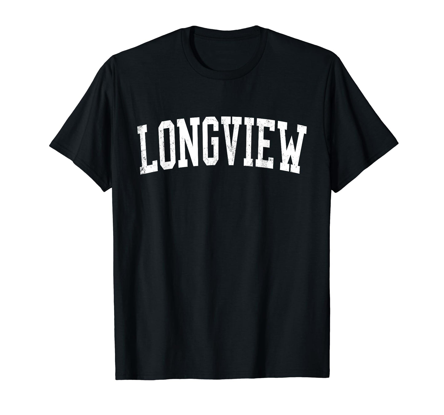 Longview Tx Distressed White Varsity T-Shirt - Minimalist Print for Adults - T-Shirt, Sweatshirt, Hoodie