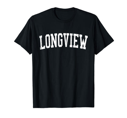 Longview Tx Distressed White Varsity T-Shirt - Minimalist Print for Adults - T-Shirt, Sweatshirt, Hoodie