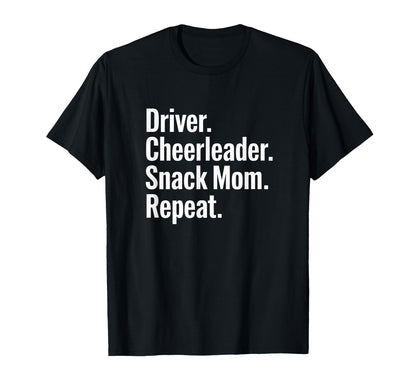 Driver Cheerleader Snacks Repeat Baseball T-Shirt - Unique Graphic Unisex - T-Shirt, Sweatshirt, Hoodie