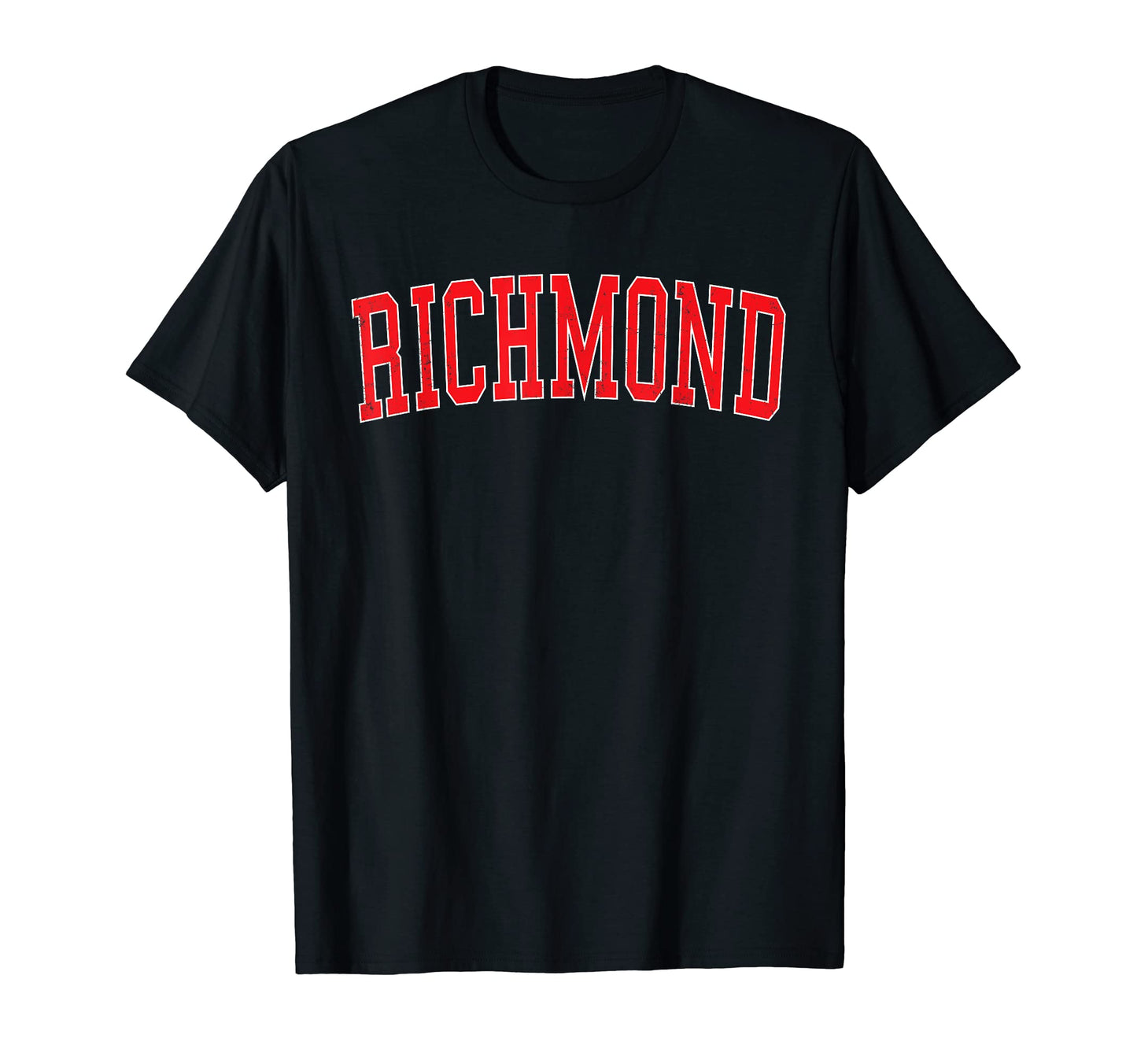 Richmond Va Varsity Red Text T-Shirt - Minimalist Print Unisex - T-Shirt, Sweatshirt, Hoodie