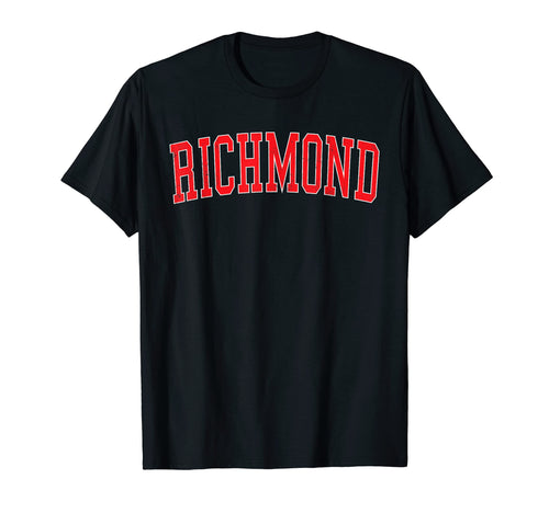 Richmond Va Varsity Red Text T-Shirt - Minimalist Print Unisex - T-Shirt, Sweatshirt, Hoodie
