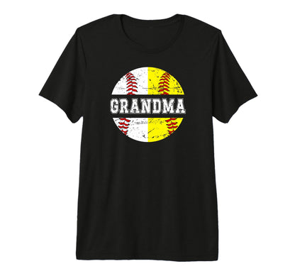 Baseball Softball Grandma Softball T-Shirt - Fun Novelty Design for Adults - T-Shirt, Sweatshirt, Hoodie