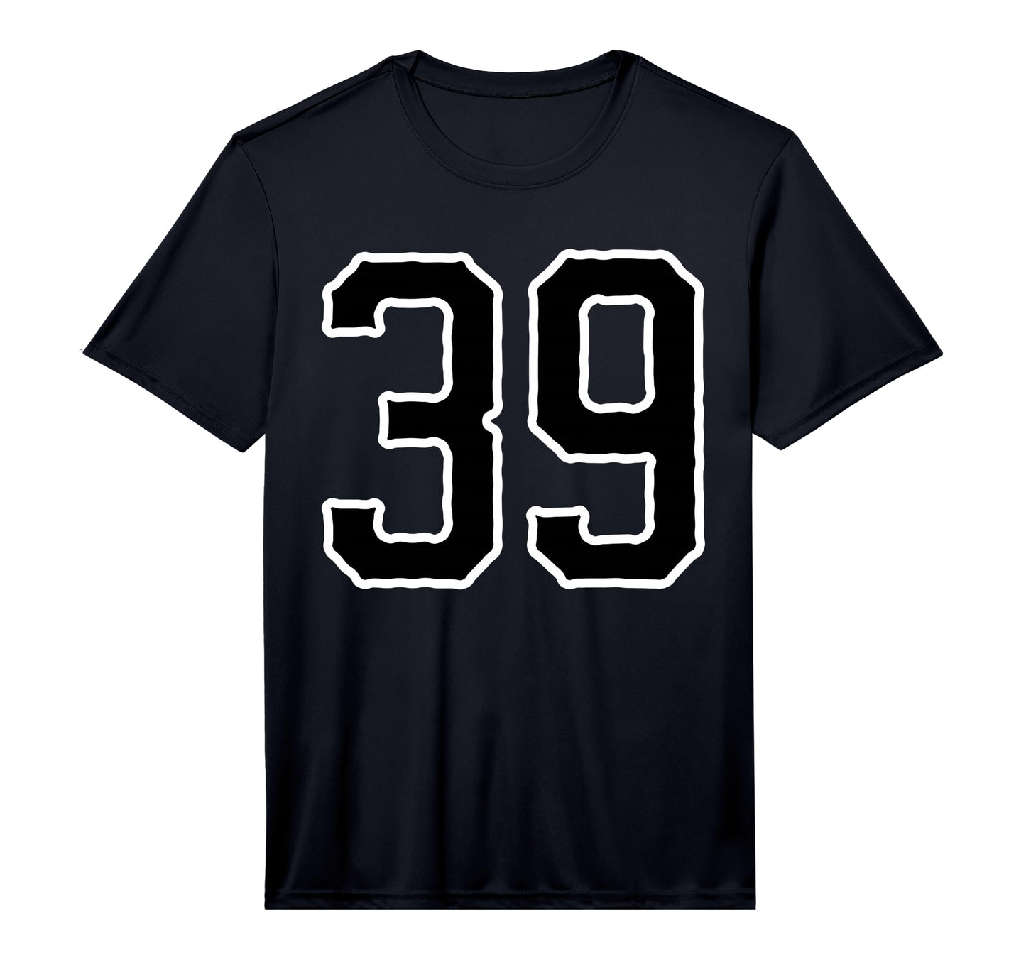 Number 39 White Black Sports Team T-Shirt - Minimalist Print Men Women - T-Shirt, Sweatshirt, Hoodie