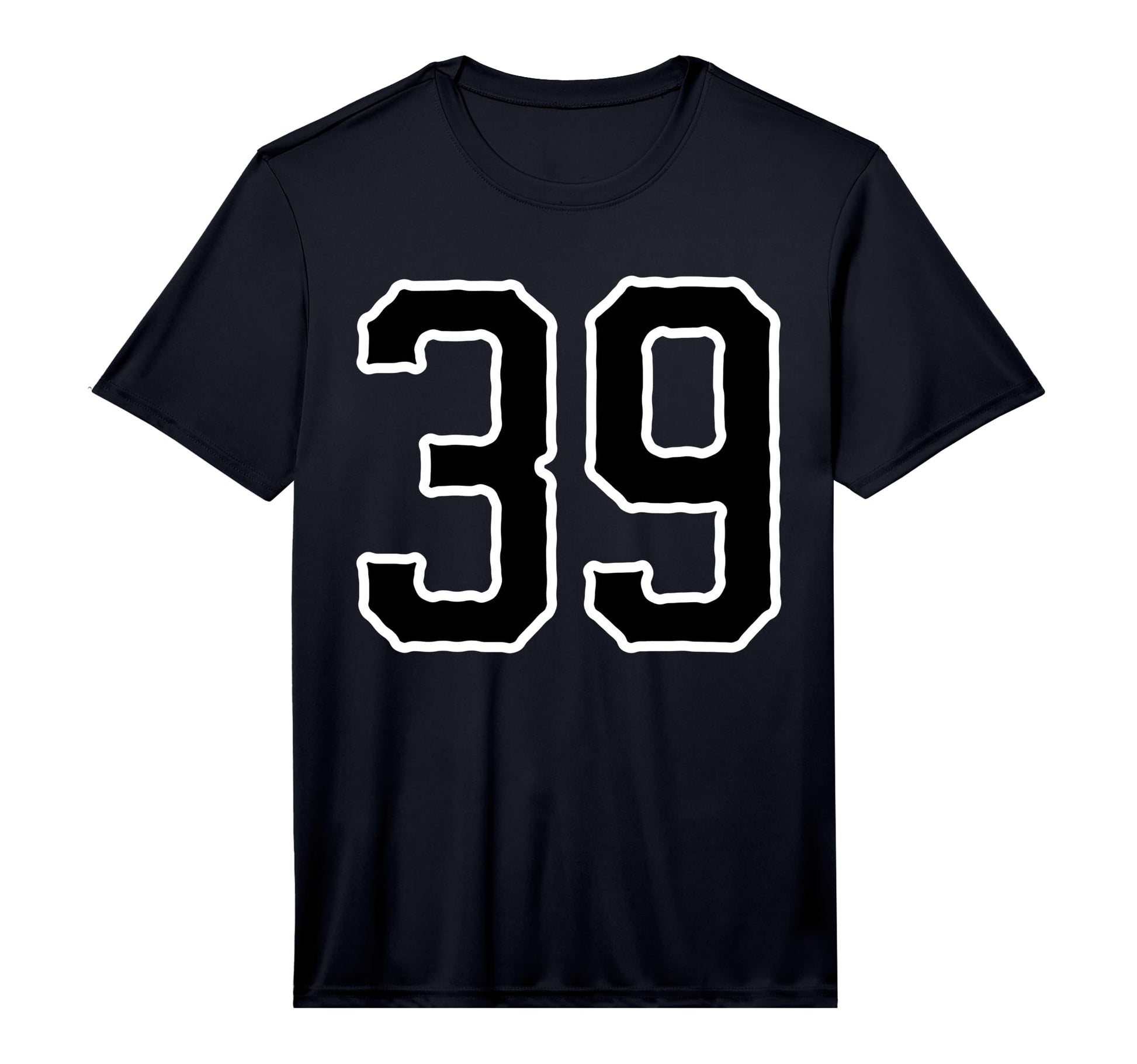 Number 39 White Black Sports Team T-Shirt - Minimalist Print Men Women - T-Shirt, Sweatshirt, Hoodie