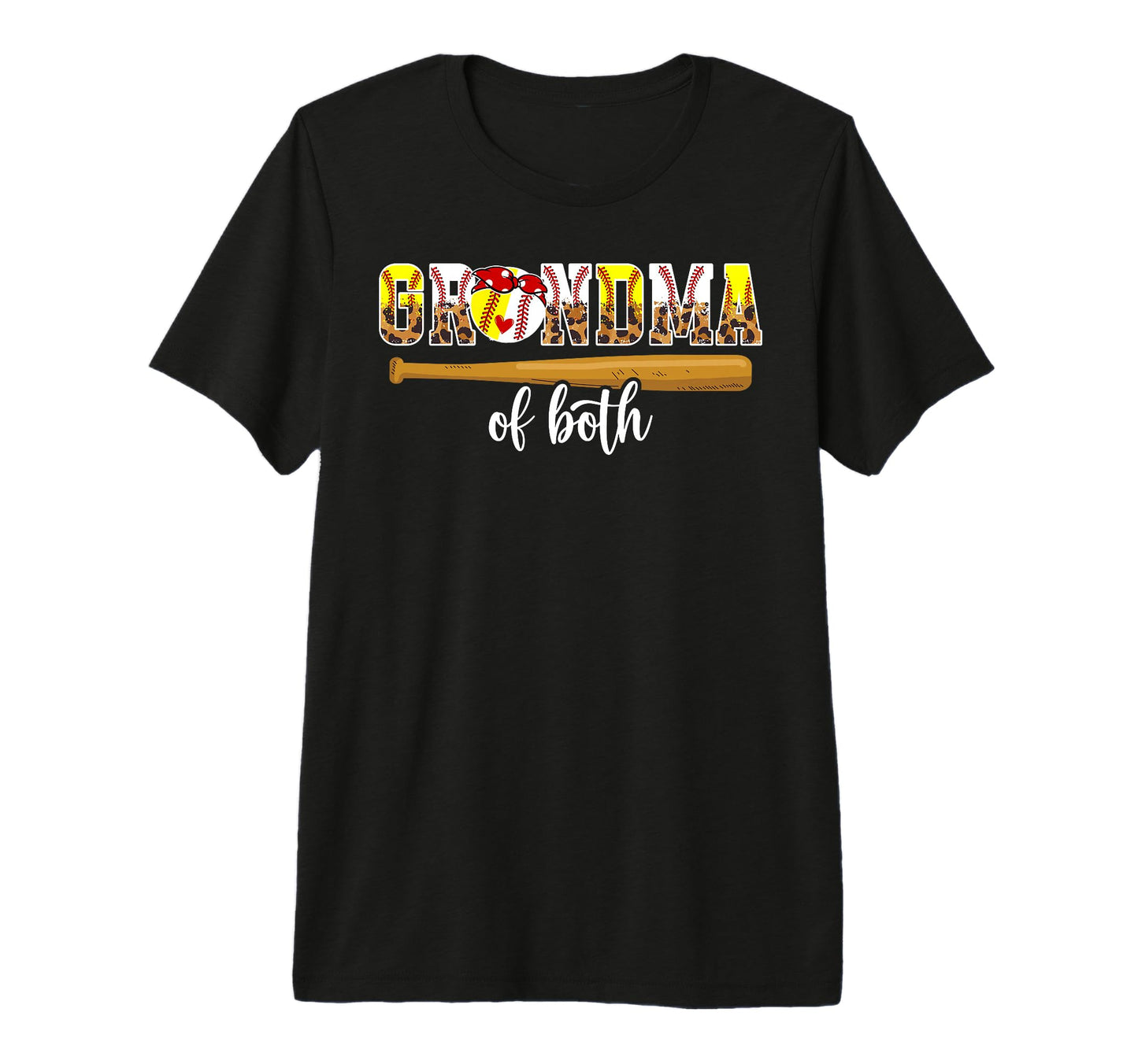 Grandma Both Leopard Baseball Softball T-Shirt - Novelty Apparel Men Women - T-Shirt, Sweatshirt, Hoodie