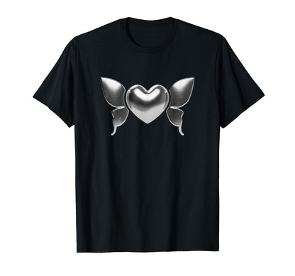 Winged Heart Love Edgy Aesthetic 90S T-Shirt - Minimalist Print Unisex - T-Shirt, Sweatshirt, Hoodie