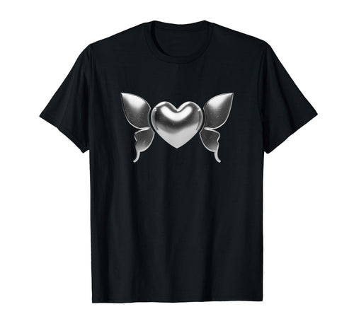 Winged Heart Love Edgy Aesthetic 90S T-Shirt - Minimalist Print Unisex - T-Shirt, Sweatshirt, Hoodie