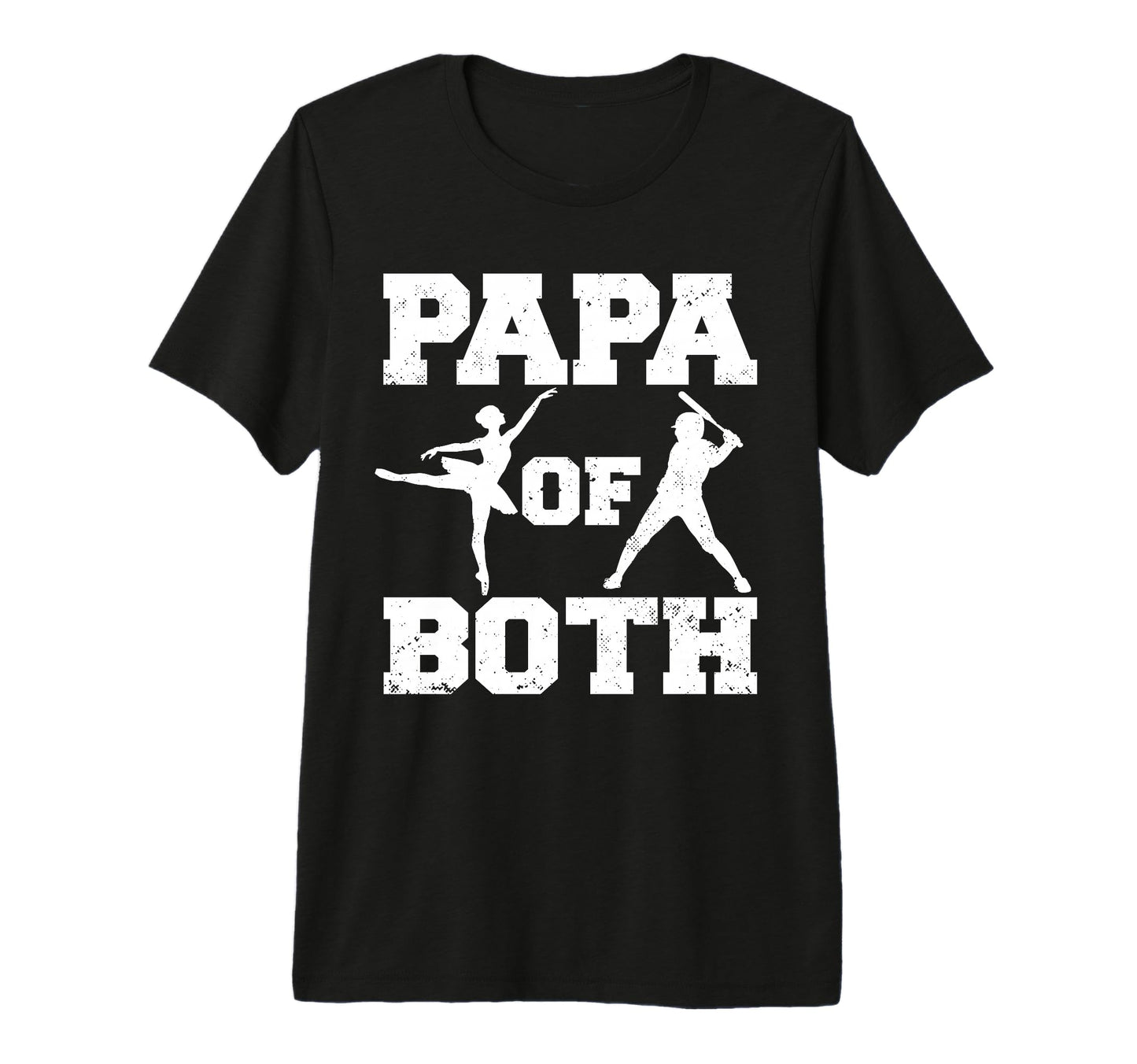 Mens Papa Both Ballet Baseball Funny T-Shirt - Minimalist Print Unisex - T-Shirt, Sweatshirt, Hoodie