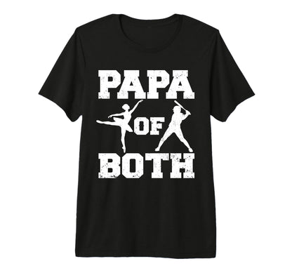 Mens Papa Both Ballet Baseball Funny T-Shirt - Minimalist Print Unisex - T-Shirt, Sweatshirt, Hoodie