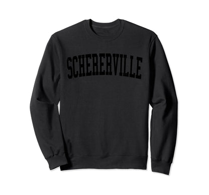 Schererville Distressed Black Sweatshirt - Trendy Graphic for Adults - T-Shirt, Sweatshirt, Hoodie