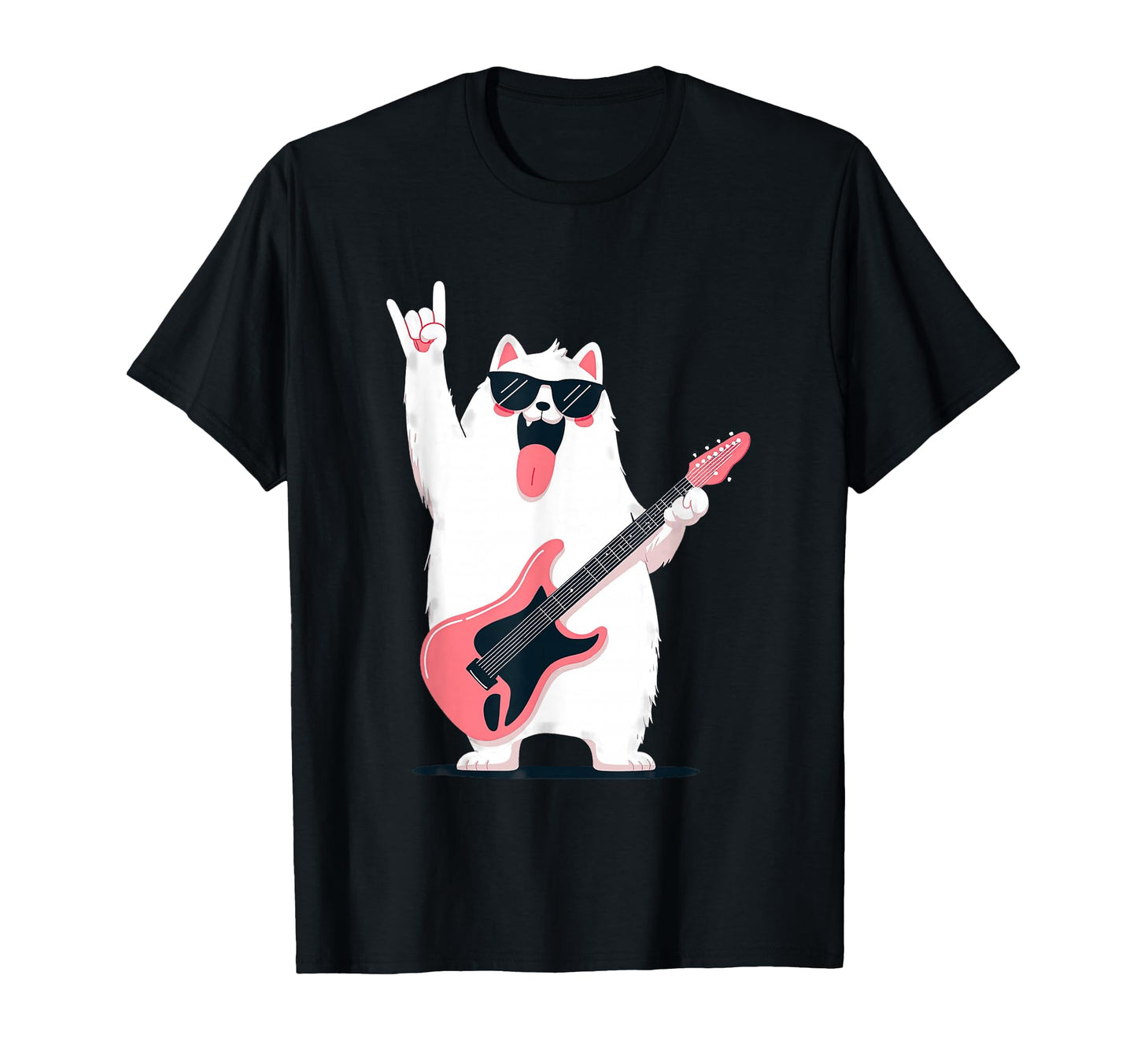 Funny Rock Dog Guitar Playing Animal T-Shirt - Custom Art Print Unisex - T-Shirt, Sweatshirt, Hoodie