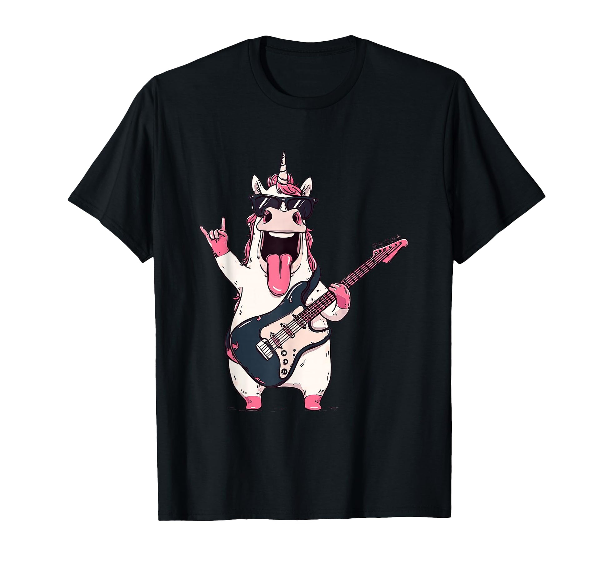 Funny Unicorn Guitar Rock Music Animal T-Shirt - Custom Art Print Unisex - T-Shirt, Sweatshirt, Hoodie