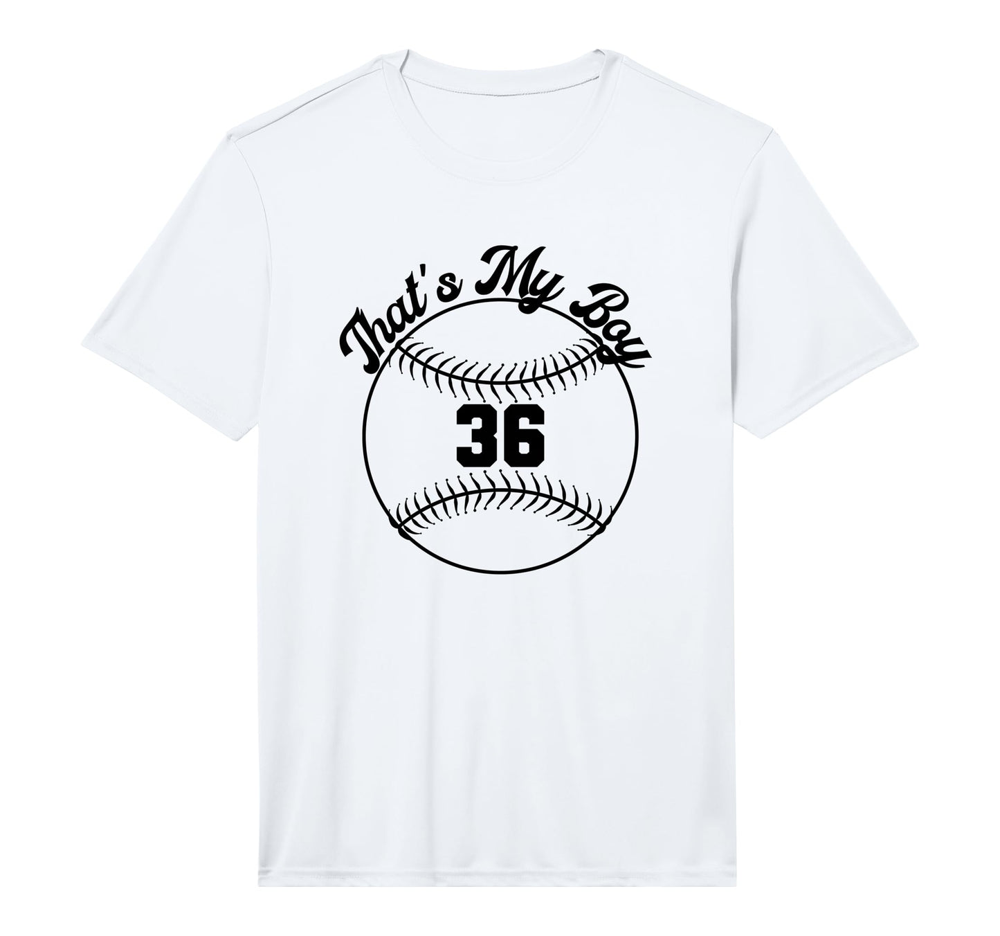 Thats My Baseball Number 36 Performance T-Shirt - Fun Novelty Design Unisex - T-Shirt, Sweatshirt, Hoodie