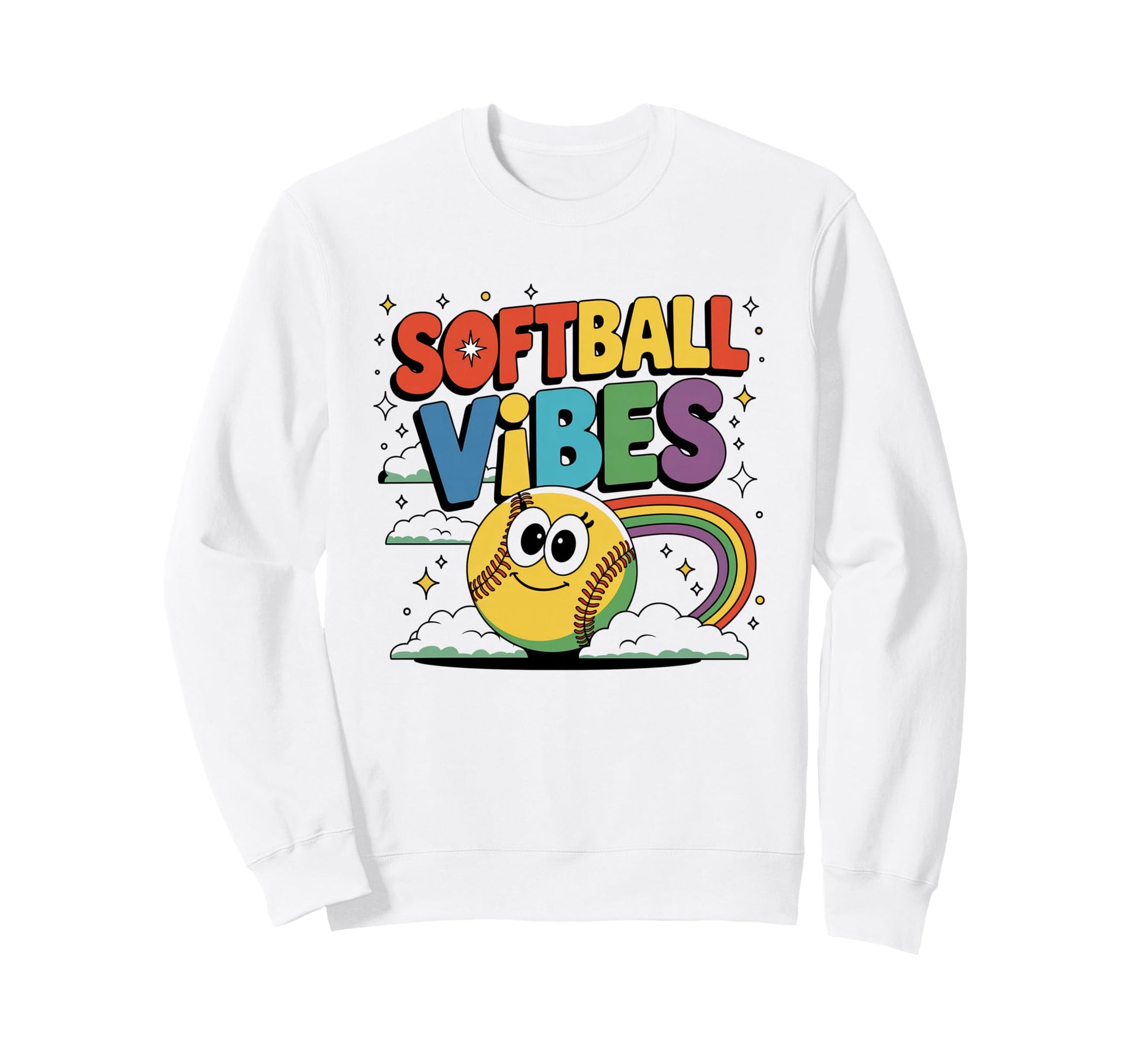 Softball Vibes Groovy Game Day Sweatshirt - Trendy Graphic Men Women - T-Shirt, Sweatshirt, Hoodie