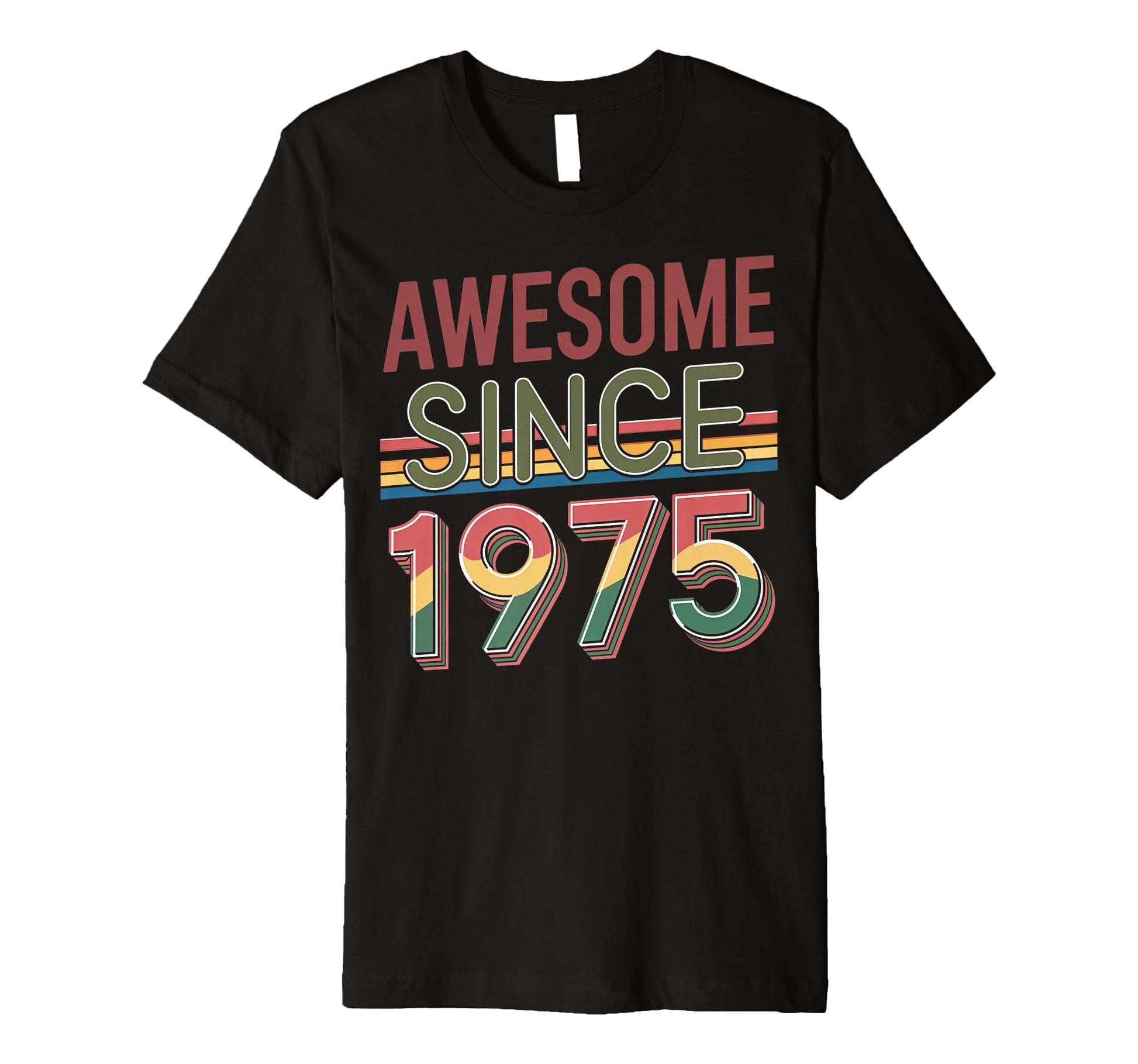 Awesome Since 1975 Rainbow T-Shirt - Aesthetic Graphic for Adults - T-Shirt, Sweatshirt, Hoodie