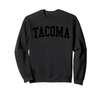 Tacoma Wa Distressed Black Varsity Sweatshirt - Custom Art Print Men Women - T-Shirt, Sweatshirt, Hoodie