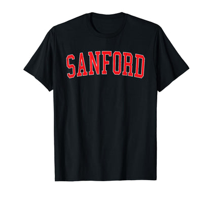 Sanford Fl Varsity Red Text T-Shirt - Fun Novelty Design for Adults - T-Shirt, Sweatshirt, Hoodie