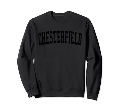 Chesterfield Mo Distressed Black Varsity Sweatshirt - Graphic Print Unisex - T-Shirt, Sweatshirt, Hoodie