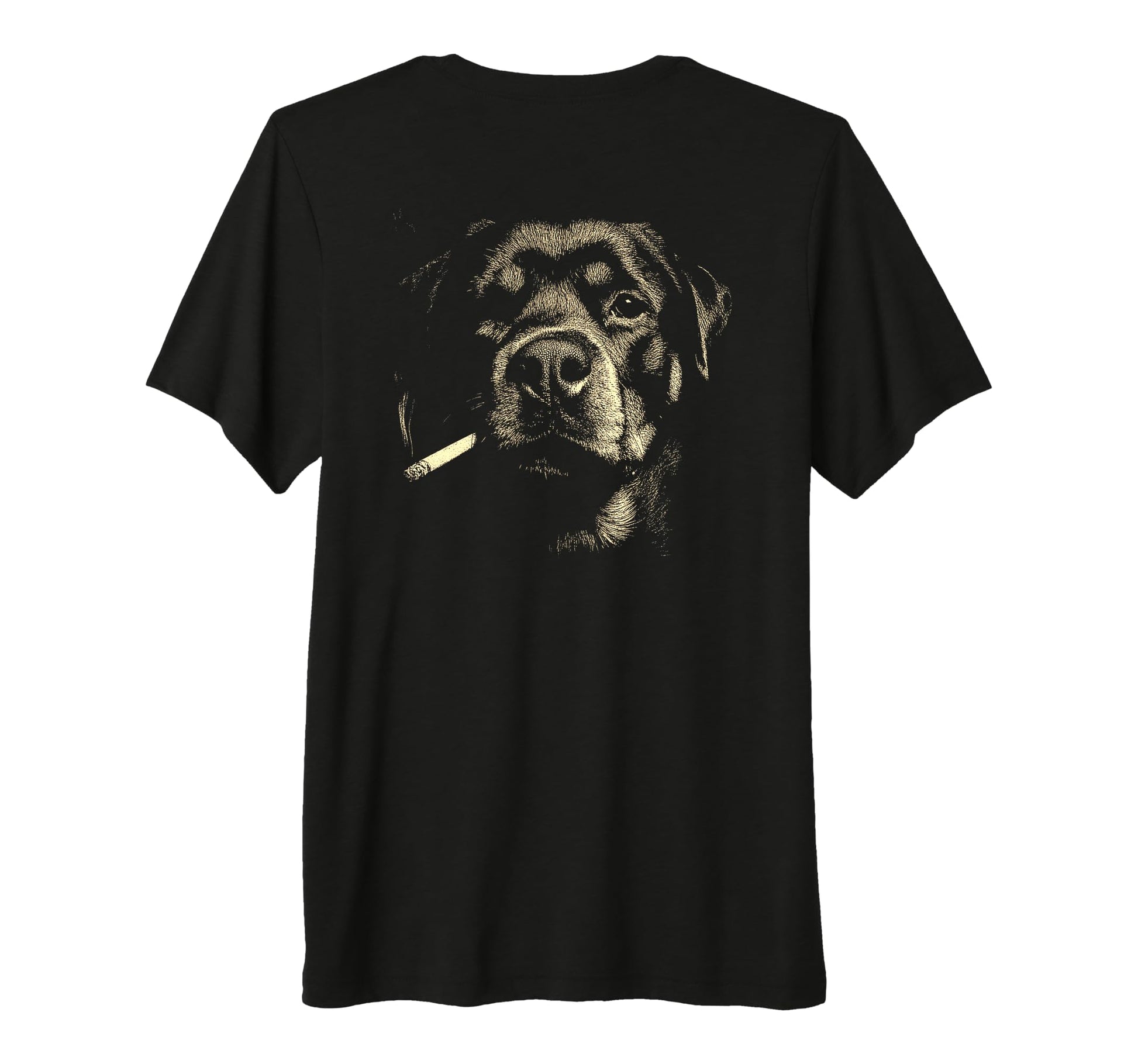 Rottweiler Smoking Cigarette Grunge T-Shirt - Fun Novelty Design Men Women - T-Shirt, Sweatshirt, Hoodie