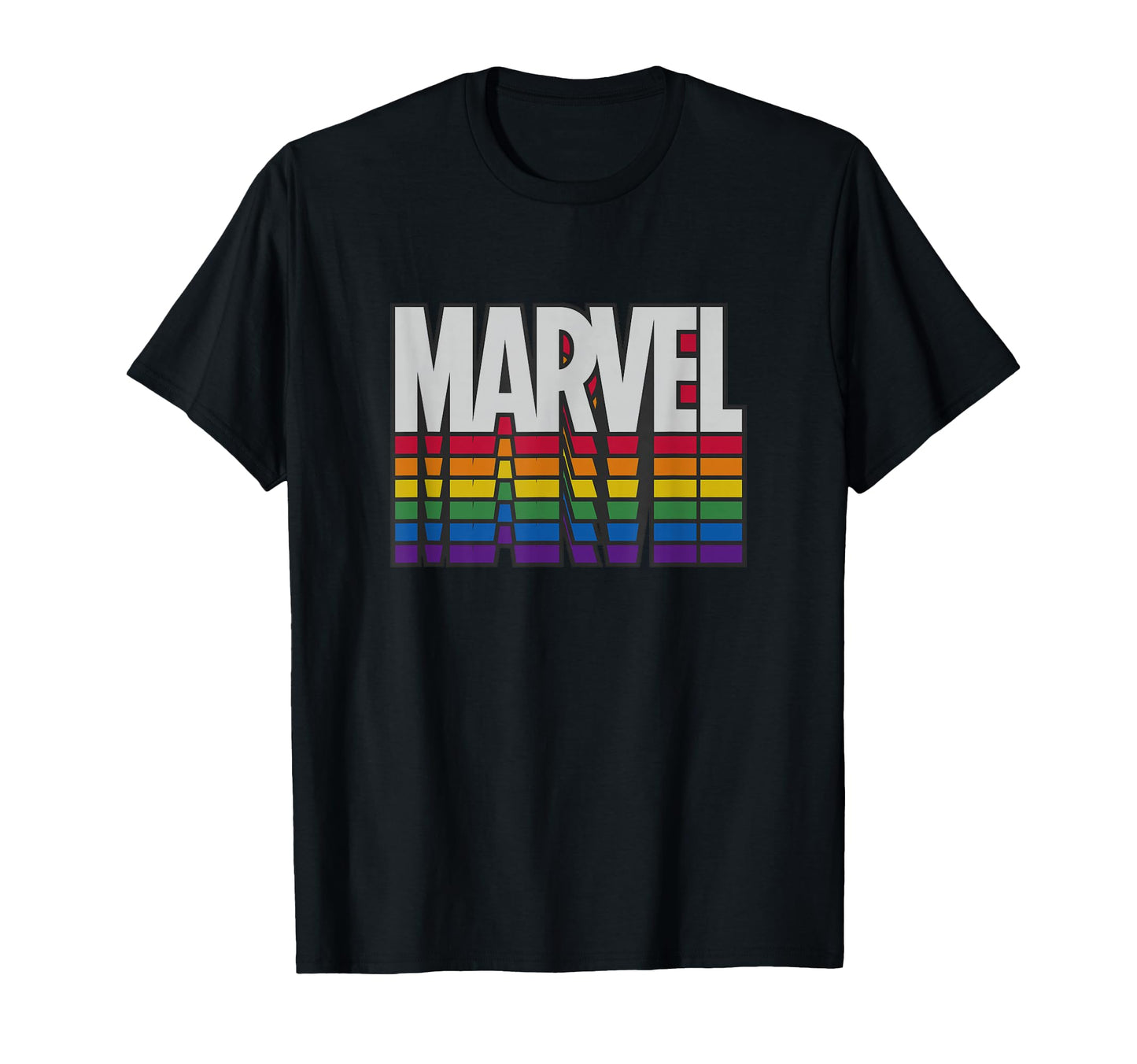 Marvel Comics Marvel Rainbow Title Logo T-Shirt - Minimalist Print Unisex - T-Shirt, Sweatshirt, Hoodie