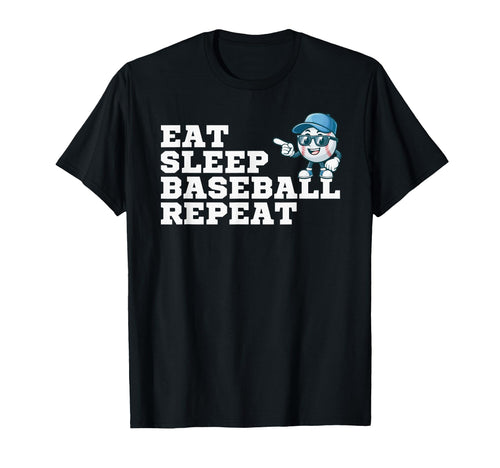 Eat Sleep Baseball Repeat Funny T-Shirt - Custom Art Print for Adults - T-Shirt, Sweatshirt, Hoodie