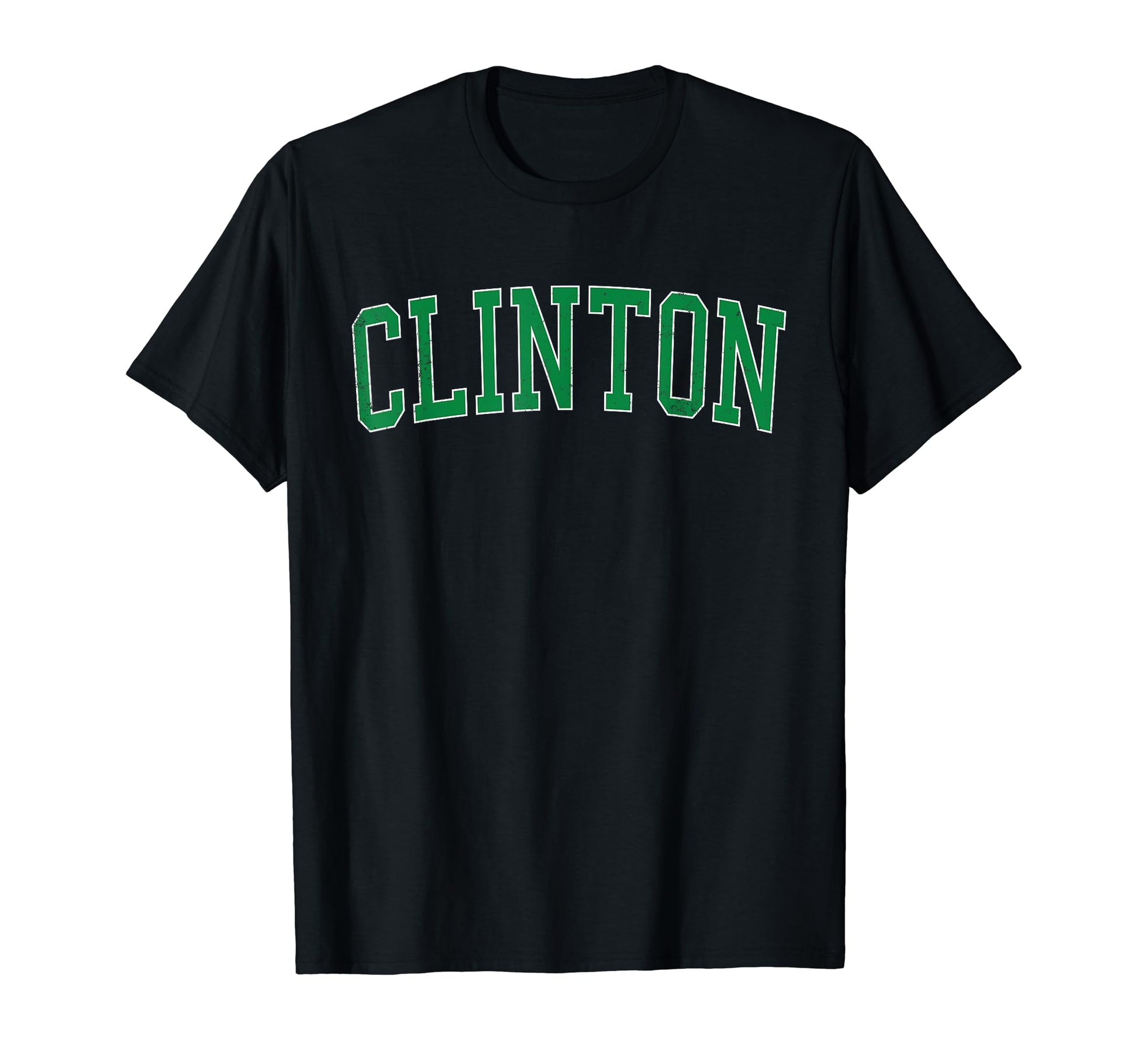 Clinton Ia Distressed Green Varsity T-Shirt - Minimalist Print Men Women - T-Shirt, Sweatshirt, Hoodie