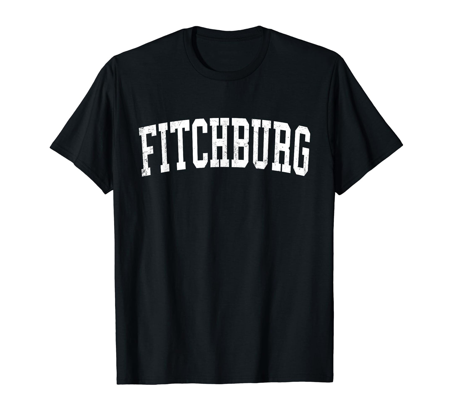 Fitchburg Ma Distressed White Varsity T-Shirt - Graphic Print for Adults - T-Shirt, Sweatshirt, Hoodie