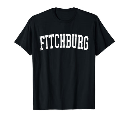 Fitchburg Ma Distressed White Varsity T-Shirt - Graphic Print for Adults - T-Shirt, Sweatshirt, Hoodie