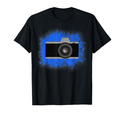 Blue Splash Slr Camera T-Shirt - Custom Art Print for Adults - T-Shirt, Sweatshirt, Hoodie
