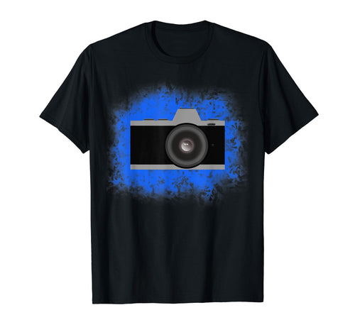 Blue Splash Slr Camera T-Shirt - Custom Art Print for Adults - T-Shirt, Sweatshirt, Hoodie