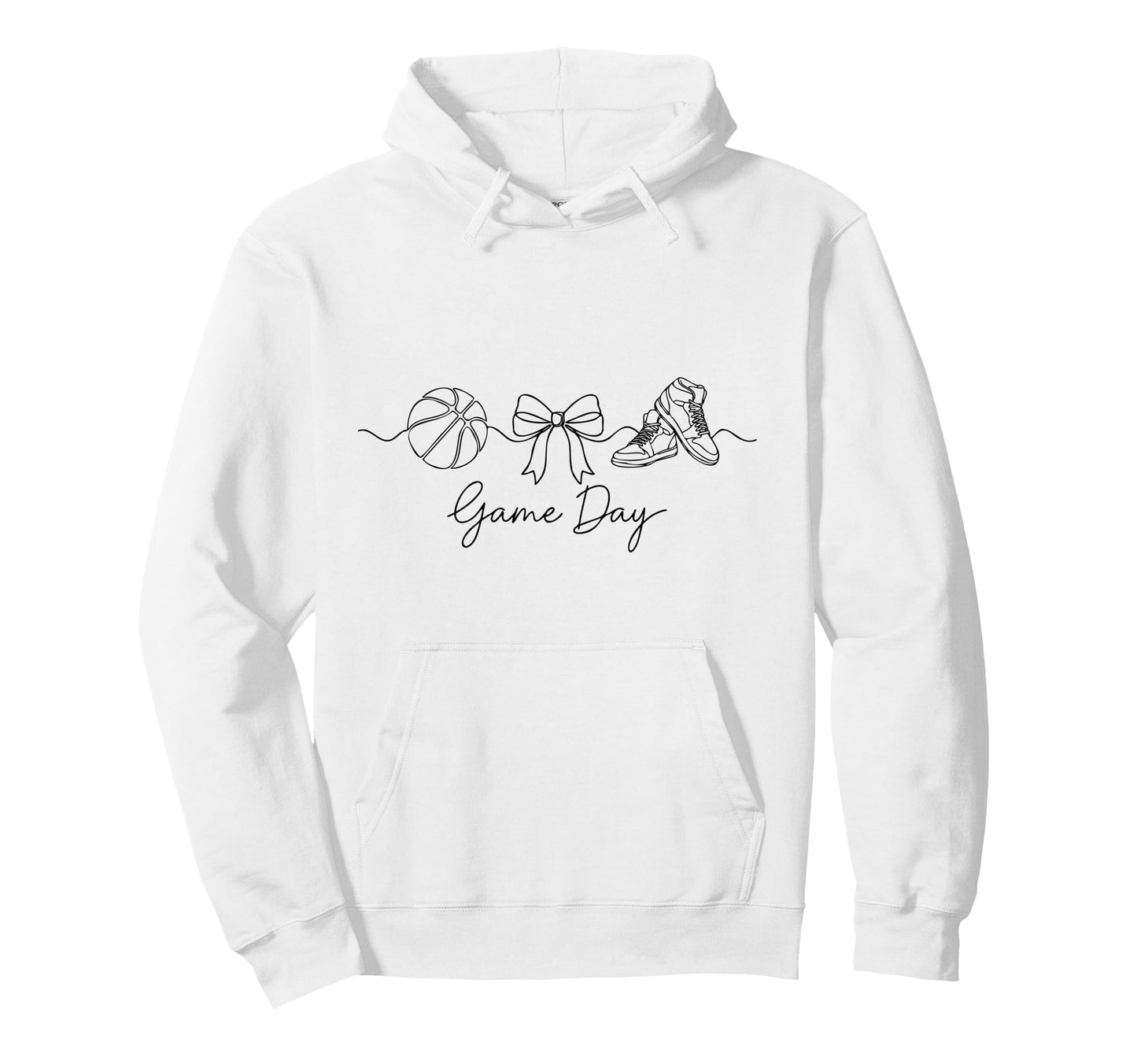 Game Day Basketball Mom Ball Bow Hoodie - Casual Everyday Wear Unisex - T-Shirt, Sweatshirt, Hoodie