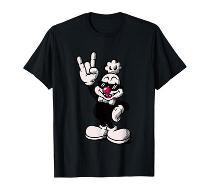 Cartoon Chicken Rooster Rock Hand T-Shirt - Fun Novelty Design Men Women - T-Shirt, Sweatshirt, Hoodie