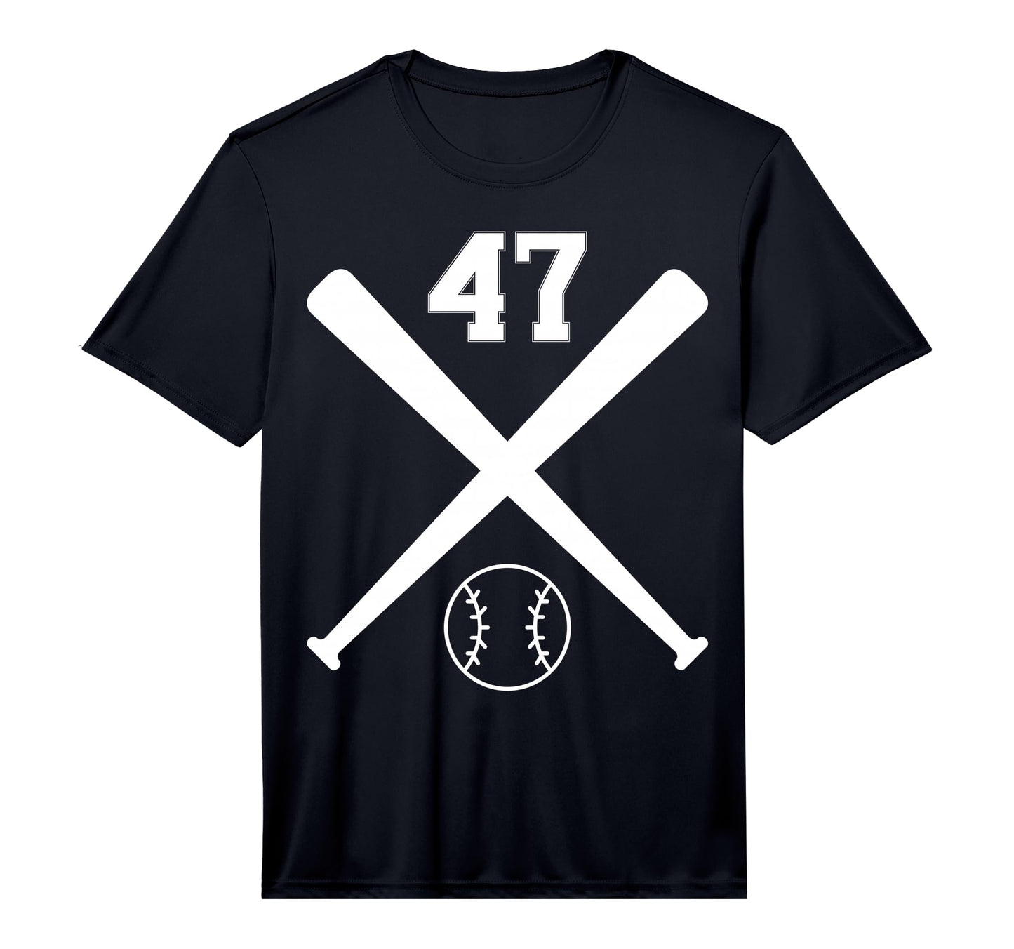 Baseball Softball Number 47 Performance T-Shirt - Unique Graphic Men Women - T-Shirt, Sweatshirt, Hoodie