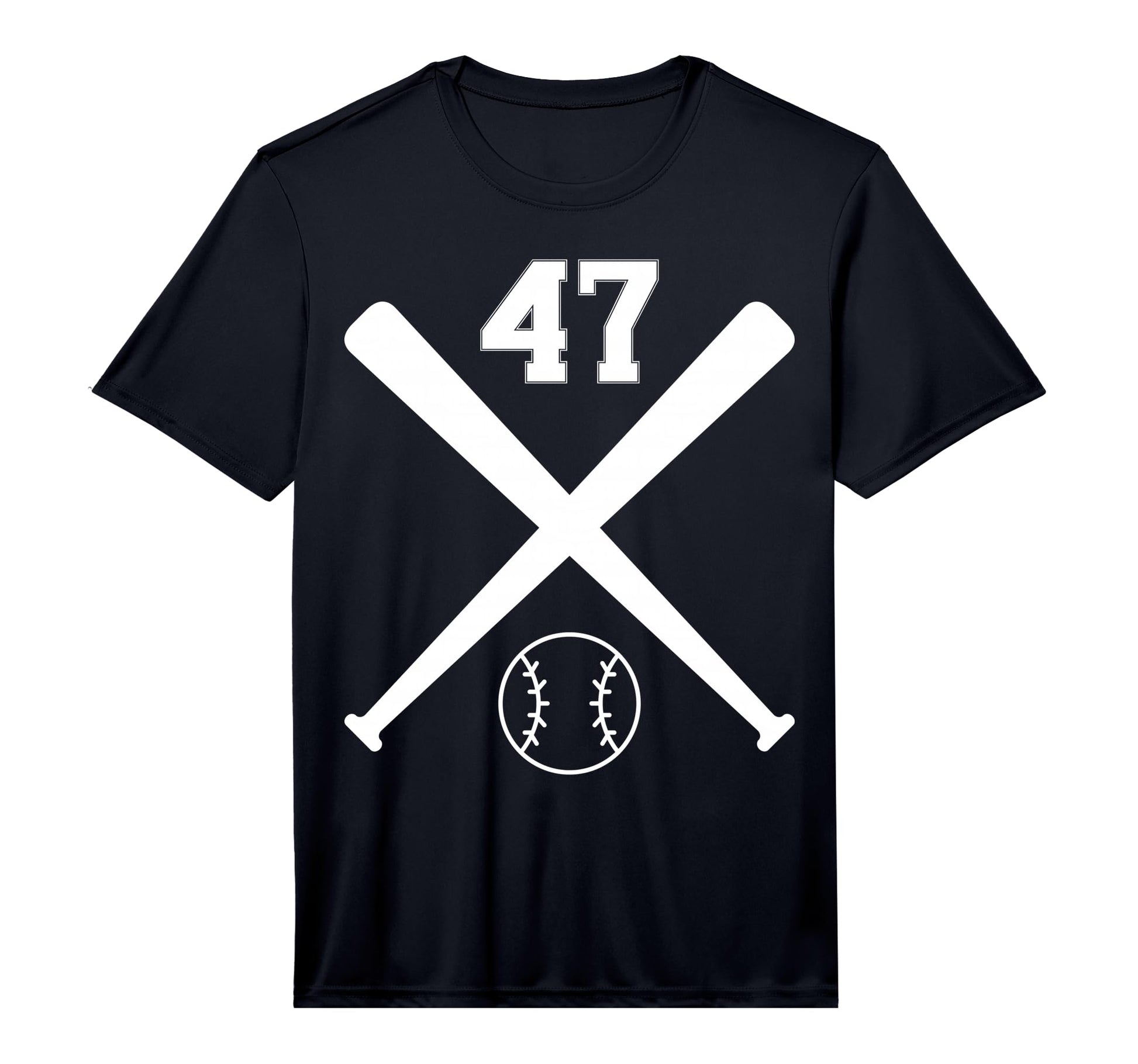 Baseball Softball Number 47 Performance T-Shirt - Unique Graphic Men Women - T-Shirt, Sweatshirt, Hoodie