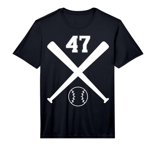 Baseball Softball Number 47 Performance T-Shirt - Unique Graphic Men Women - T-Shirt, Sweatshirt, Hoodie