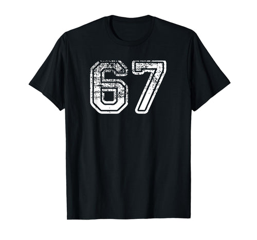 Number 67 Baseball Football Soccer T-Shirt - Custom Art Print for Adults - T-Shirt, Sweatshirt, Hoodie