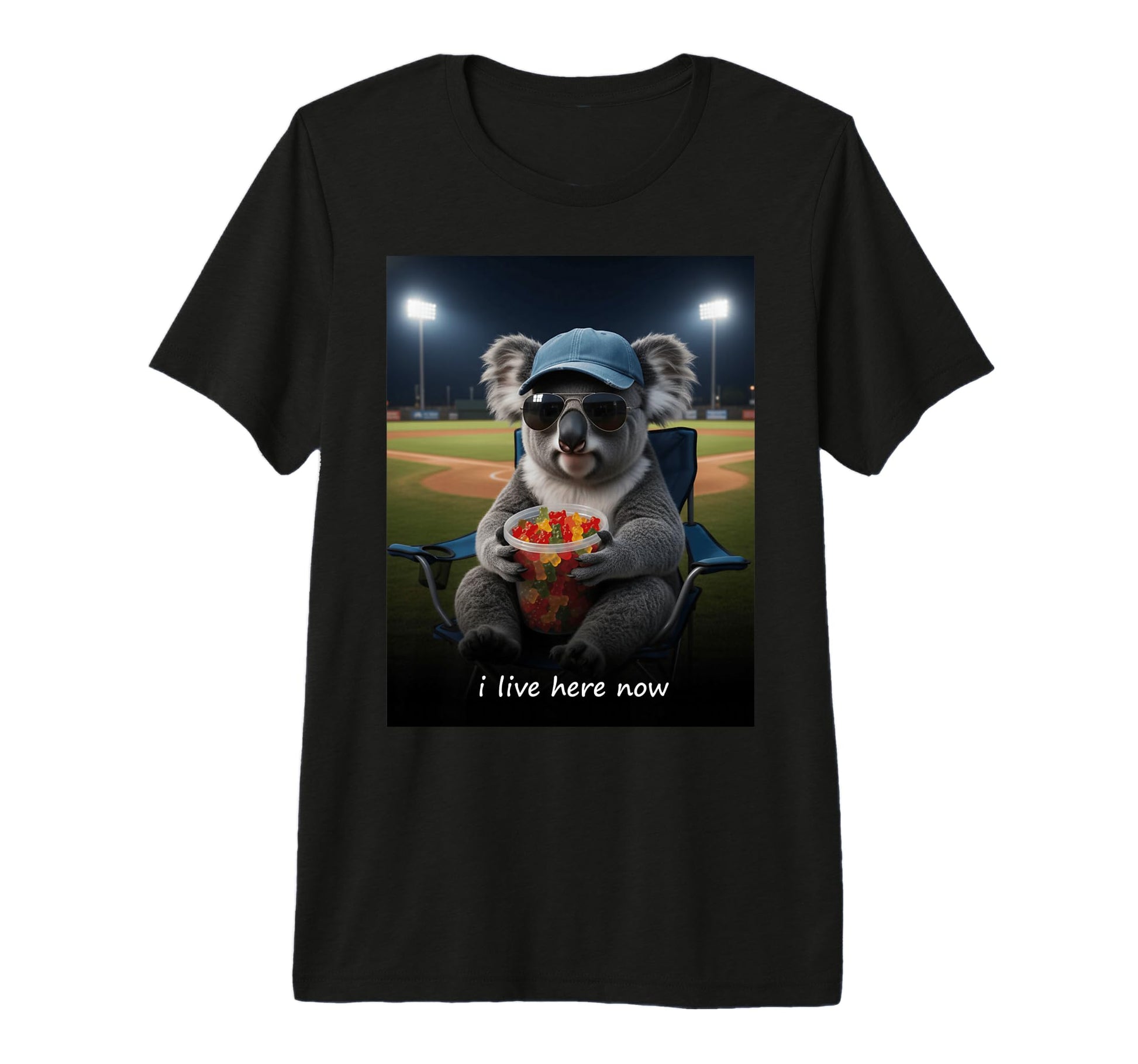 Koala Baseball Mom I Live Here Now Tri T-Shirt - Minimalist Print Unisex - T-Shirt, Sweatshirt, Hoodie