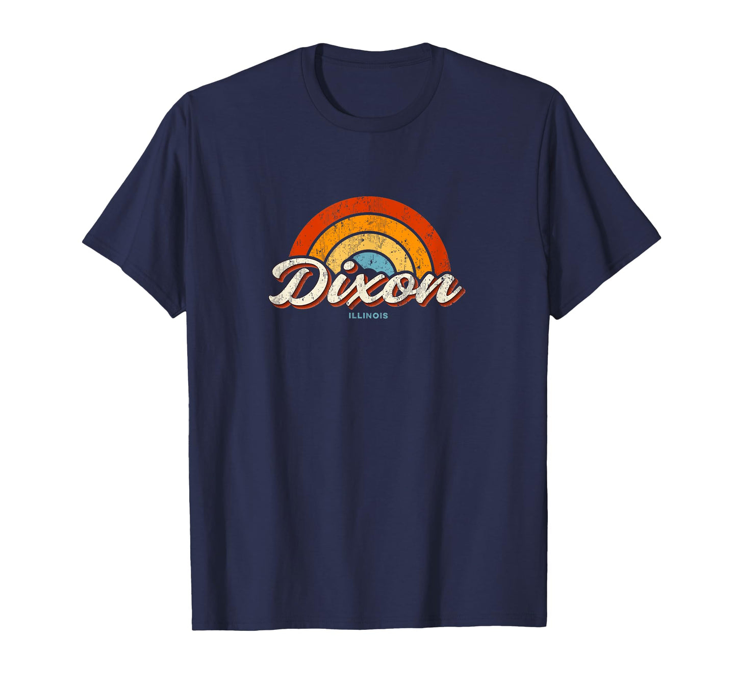 Dixon Illinois Il Rainbow 70S T-Shirt - Unique Graphic Unisex - T-Shirt, Sweatshirt, Hoodie