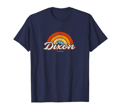 Dixon Illinois Il Rainbow 70S T-Shirt - Unique Graphic Unisex - T-Shirt, Sweatshirt, Hoodie