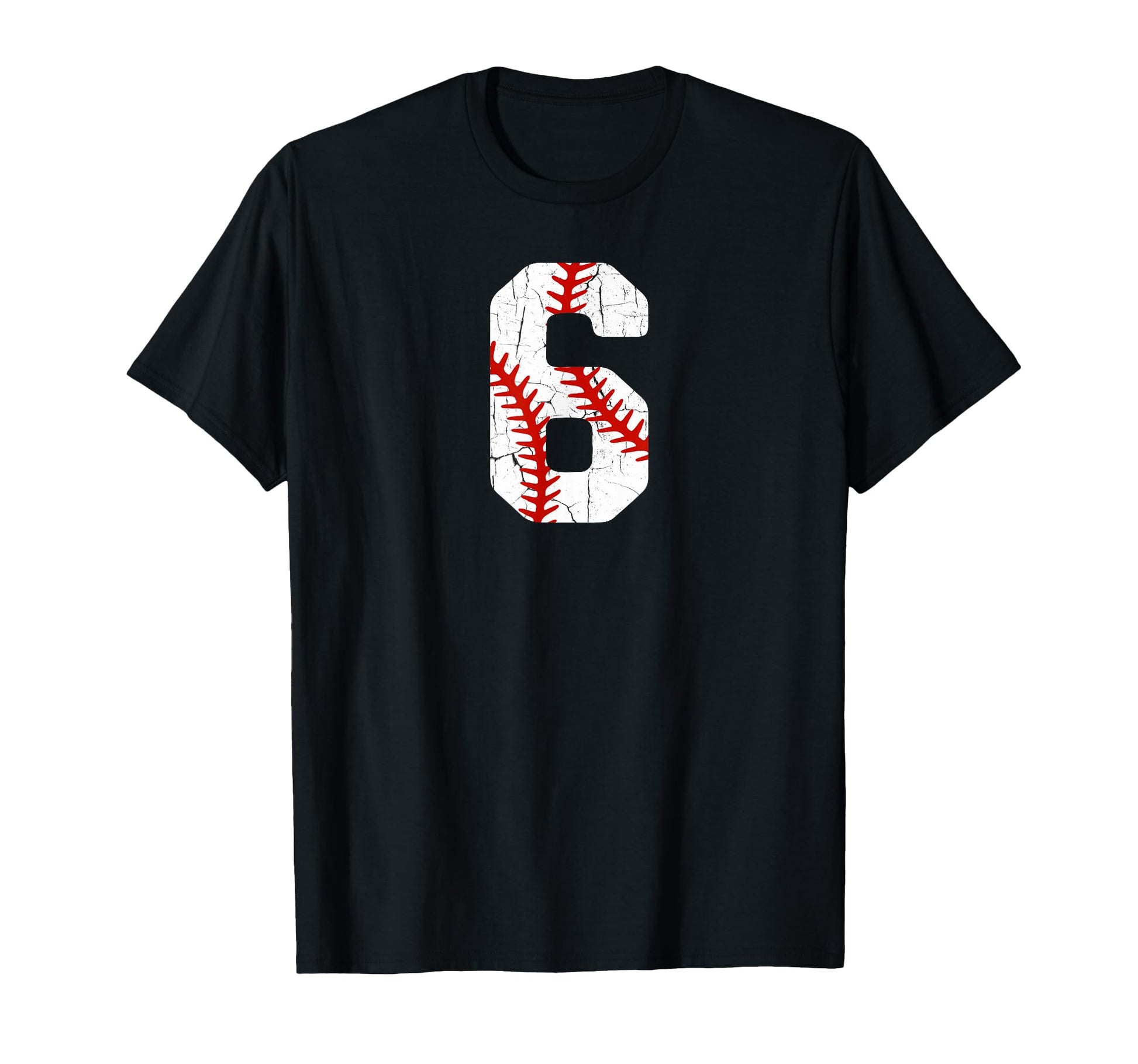 Baseball Player Jersey Number 6 6 T-Shirt - Novelty Apparel for Adults - T-Shirt, Sweatshirt, Hoodie