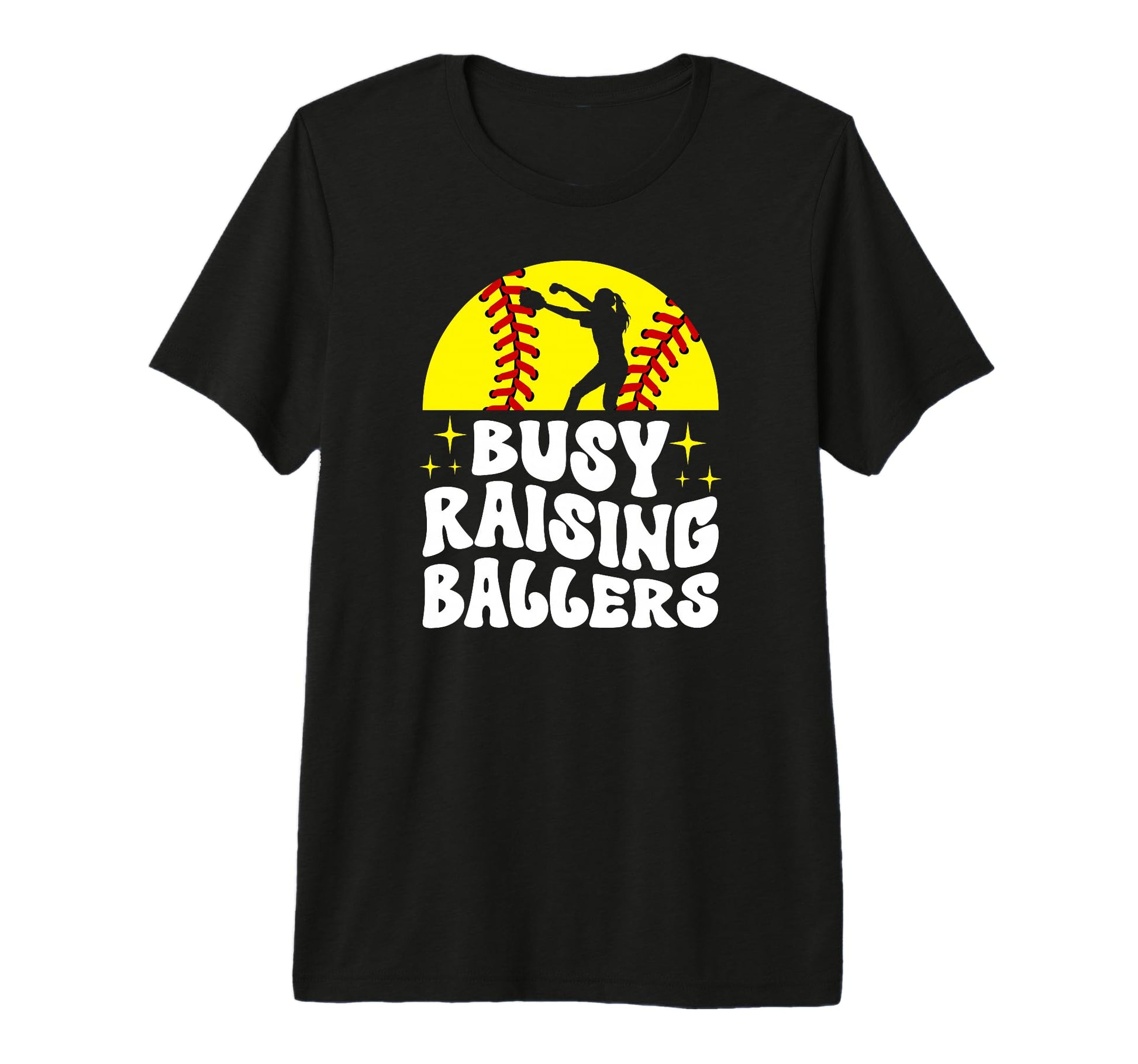 Busy Raising Ballers Softball Mom T-Shirt - Streetwear Style Unisex - T-Shirt, Sweatshirt, Hoodie