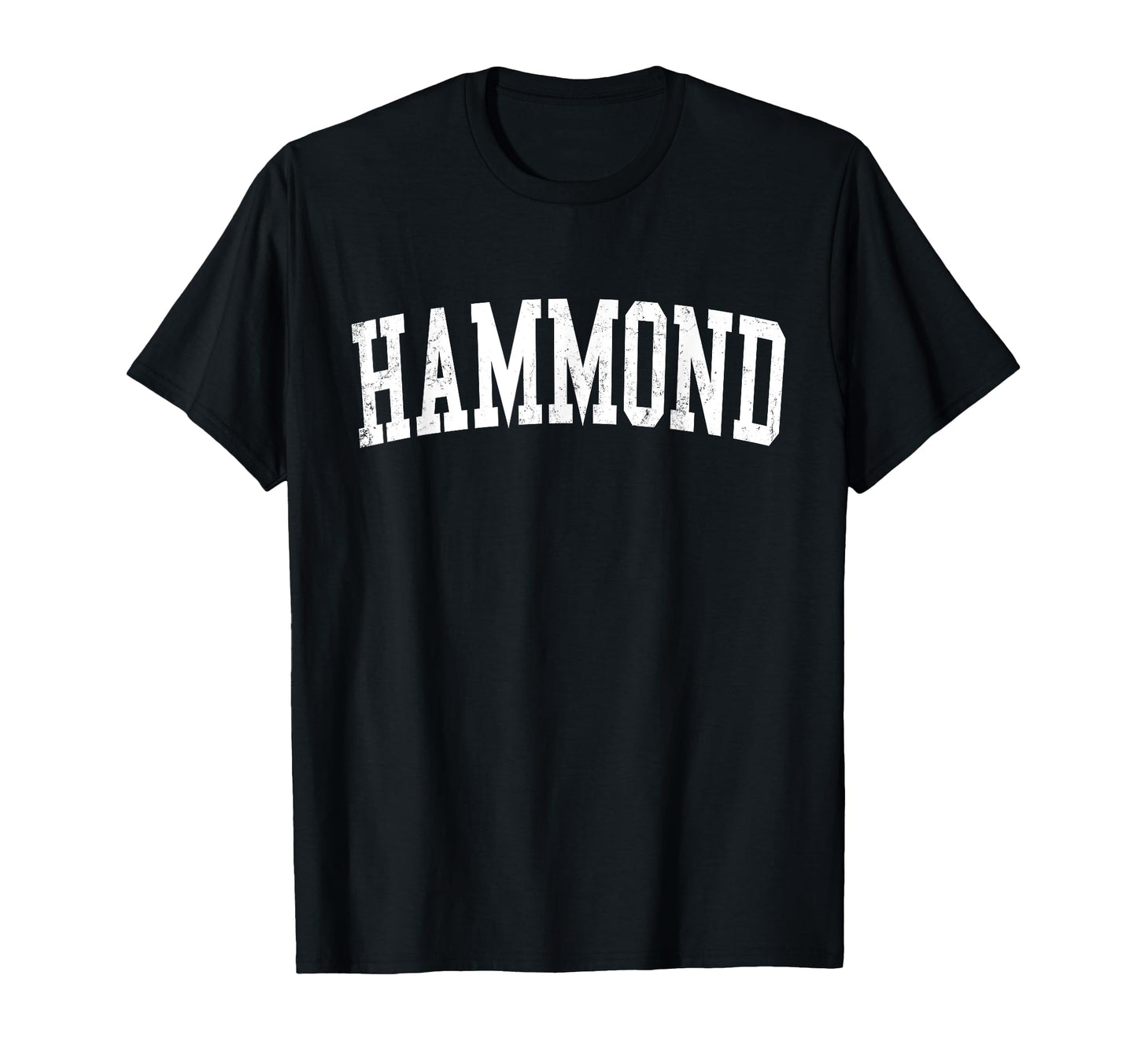 Hammond Distressed White Varsity T-Shirt - Minimalist Print Men Women - T-Shirt, Sweatshirt, Hoodie