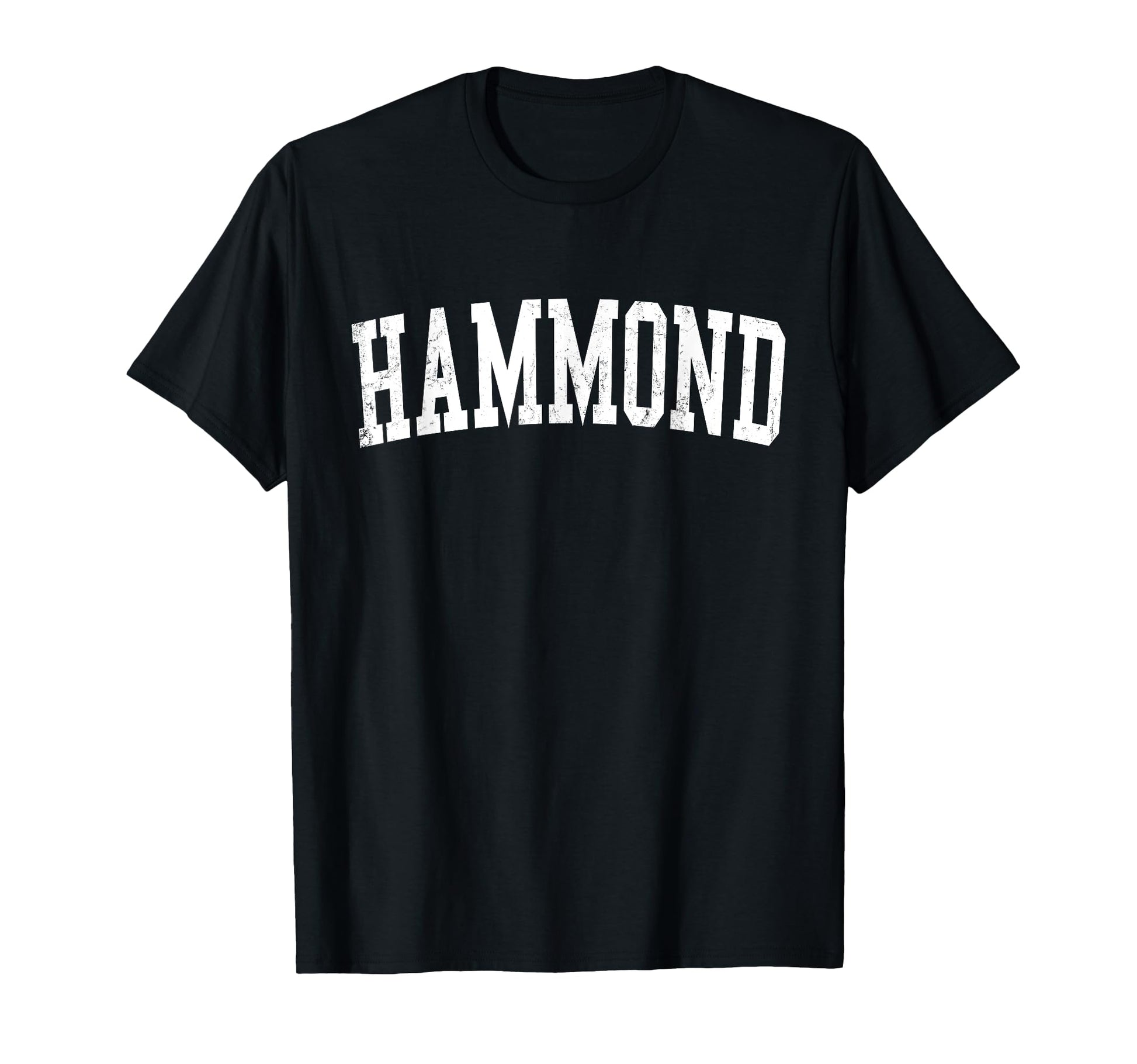 Hammond Distressed White Varsity T-Shirt - Minimalist Print Men Women - T-Shirt, Sweatshirt, Hoodie