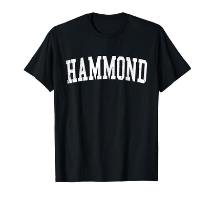 Hammond Distressed White Varsity T-Shirt - Minimalist Print Men Women - T-Shirt, Sweatshirt, Hoodie