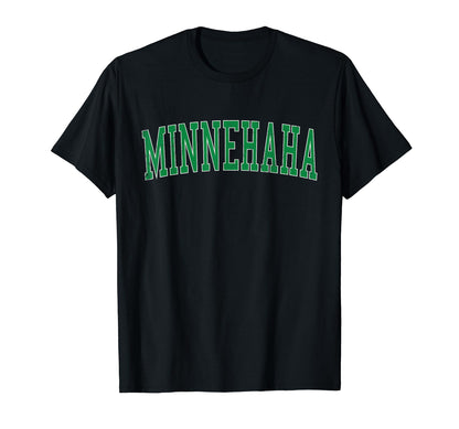 Minnehaha Wa Distressed Green Varsity T-Shirt - Trendy Graphic for Adults - T-Shirt, Sweatshirt, Hoodie